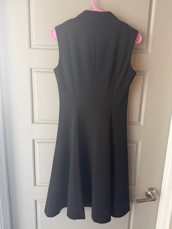 Calvin Klein Black Sleeveless V-Neck A-Line Midi Dress - Picture 2 of 3